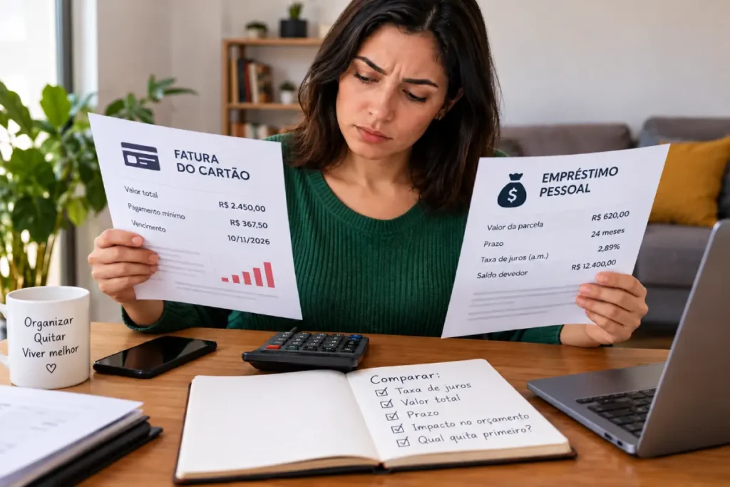 Cartão ou empréstimo pessoal: a conta na prática