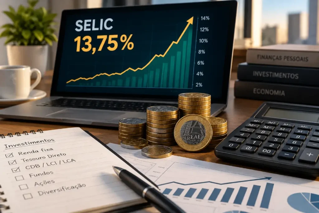 Selic em 13,75%: onde investir com a taxa alta (e o que muda se ela cair) Selic em 13,75%: onde investir com a taxa alta (e o que muda se ela cair)